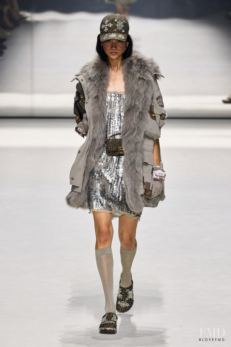Mika Schneider featured in  the Fendi fashion show for Resort 2023