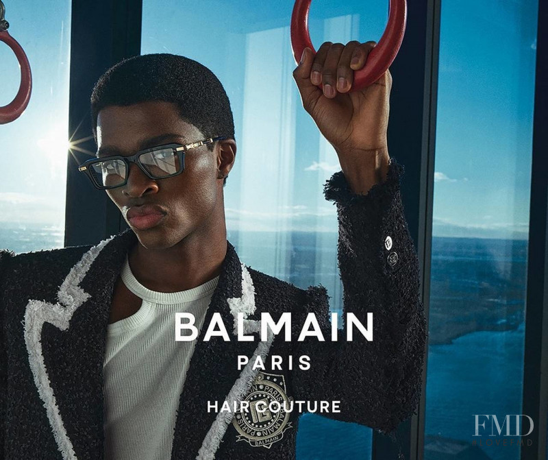 Alton Mason featured in  the Balmain advertisement for Spring/Summer 2022