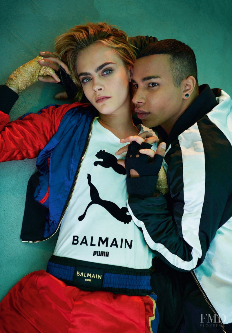 Cara Delevingne featured in  the Balmain x Puma advertisement for Autumn/Winter 2019