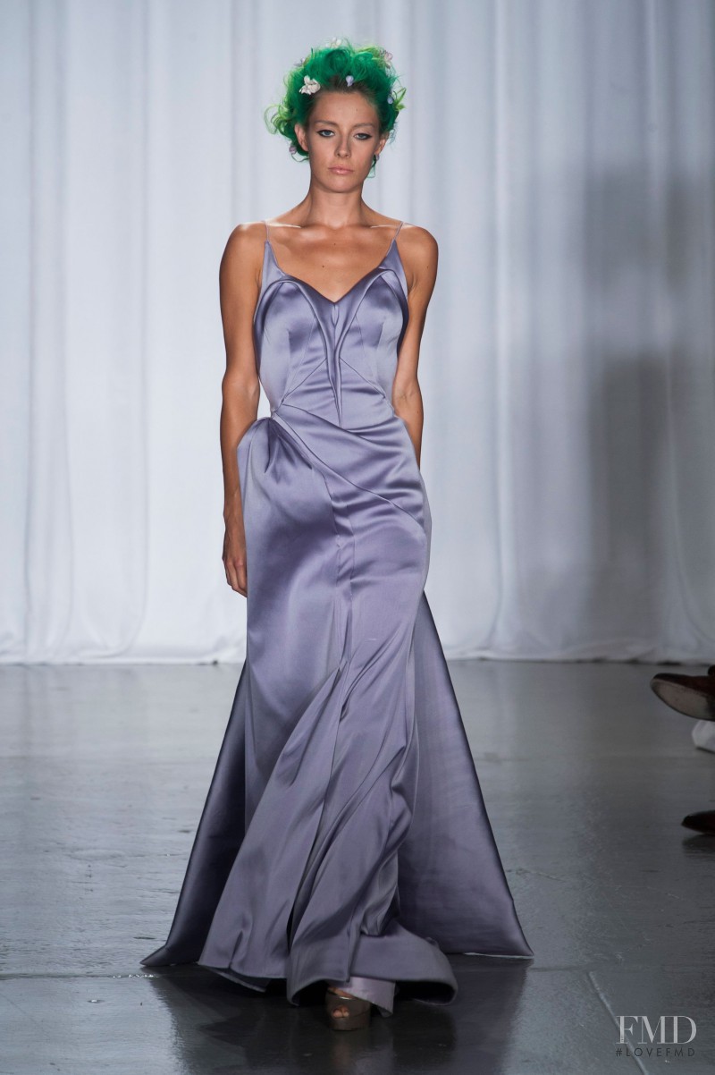 Chloe Norgaard featured in  the Zac Posen fashion show for Spring/Summer 2014