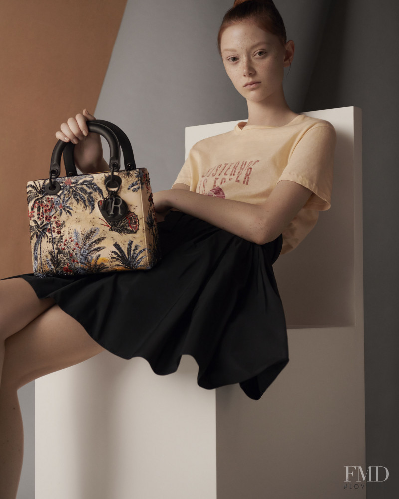 Sara Grace Wallerstedt featured in  the Christian Dior Bags advertisement for Autumn/Winter 2019