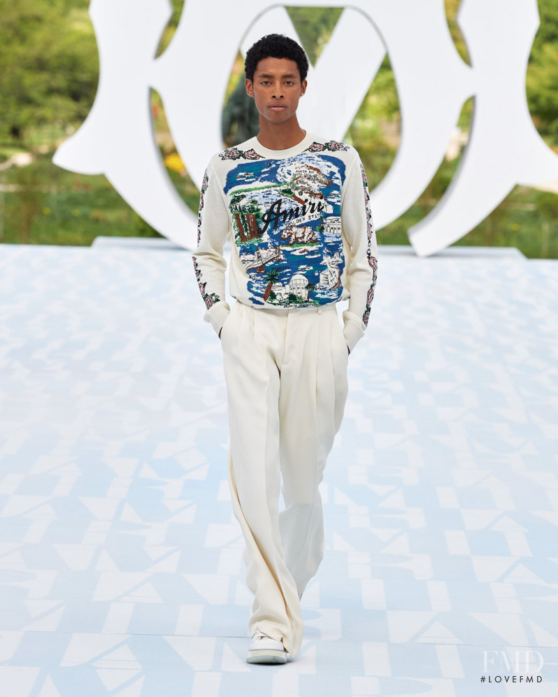 Jecardi Sykes featured in  the Amiri fashion show for Spring/Summer 2023