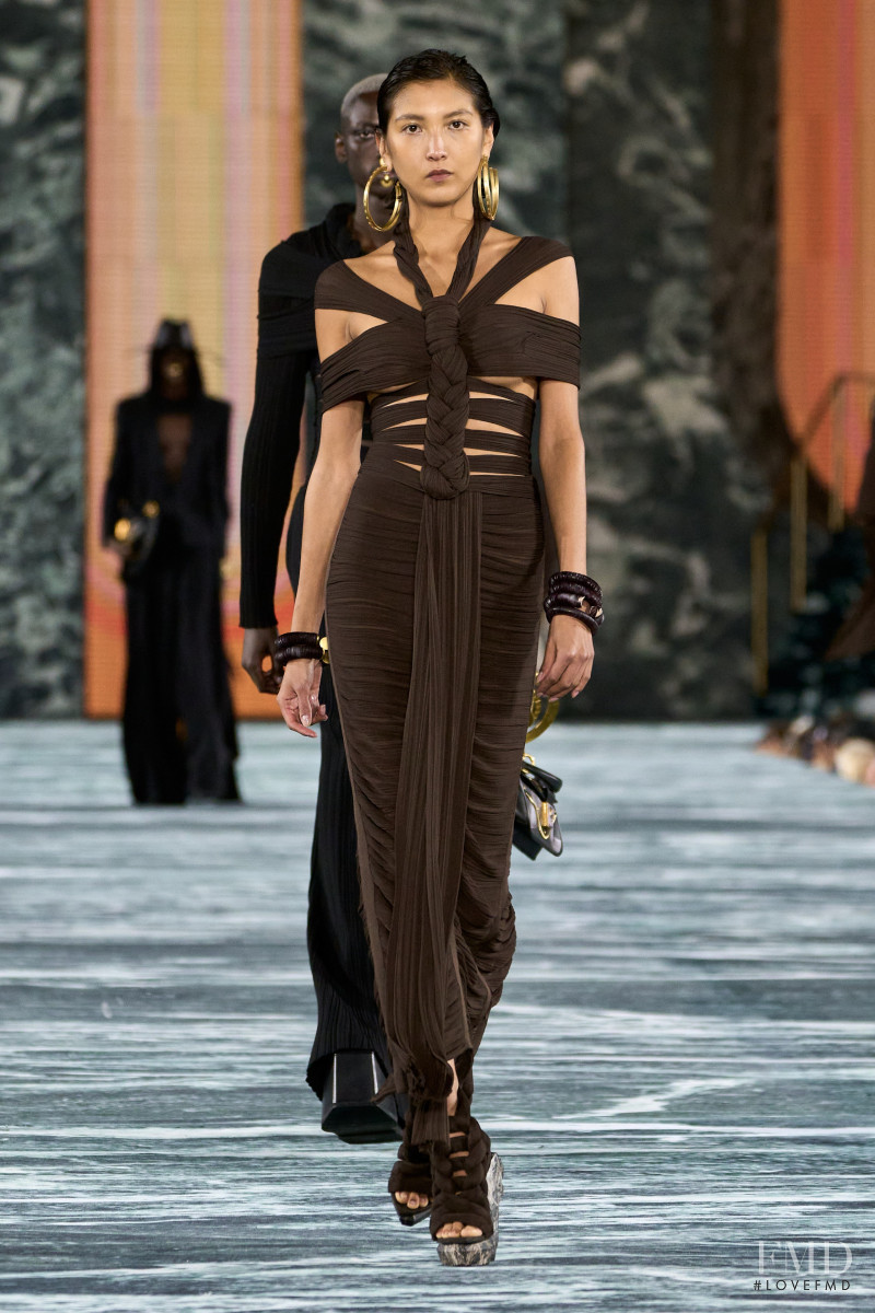 Karina Zharmu featured in  the Balmain fashion show for Spring/Summer 2023