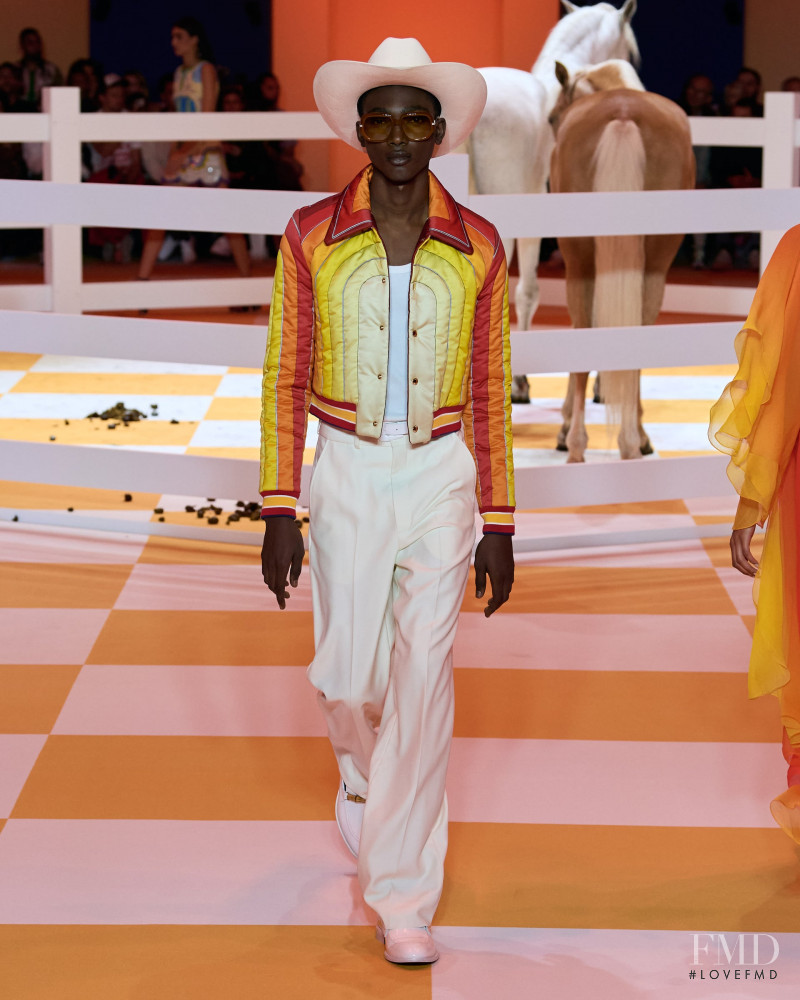 Nelson Ogah featured in  the Casablanca fashion show for Spring/Summer 2023