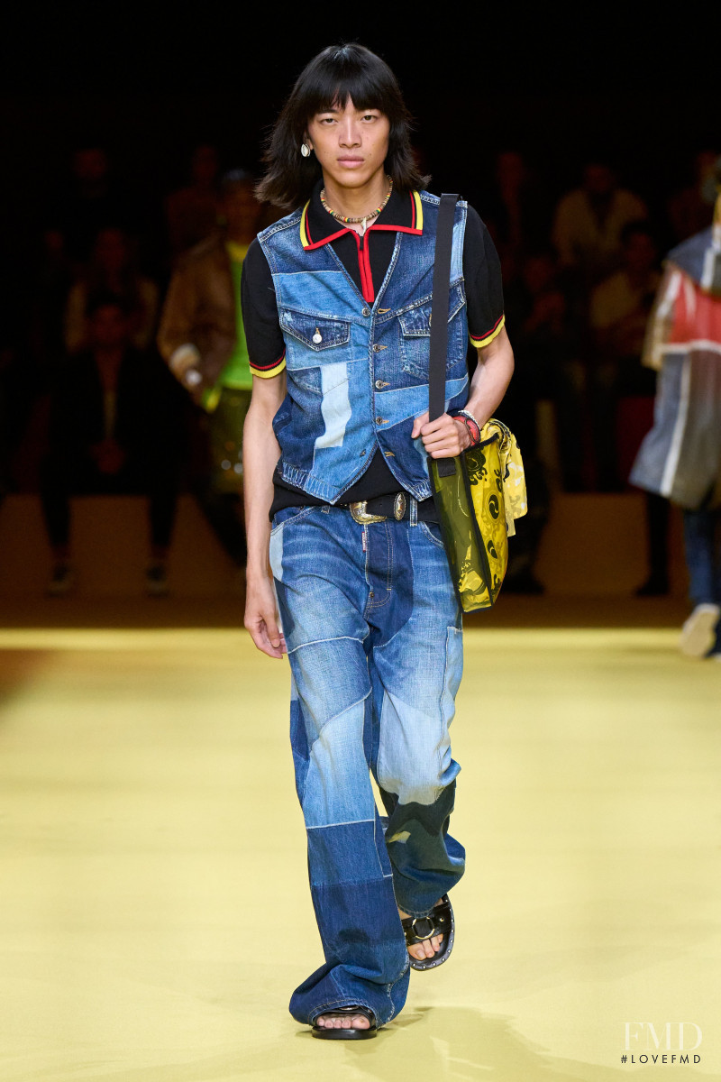 Akito Mizutani featured in  the DSquared2 fashion show for Spring/Summer 2023