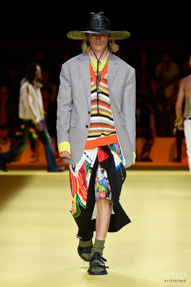 Ati Oppelt featured in  the DSquared2 fashion show for Spring/Summer 2023