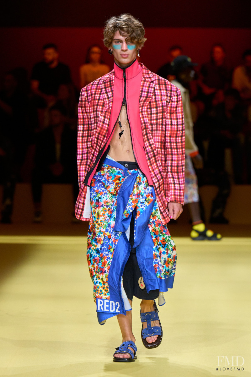 Luke Pearson featured in  the DSquared2 fashion show for Spring/Summer 2023