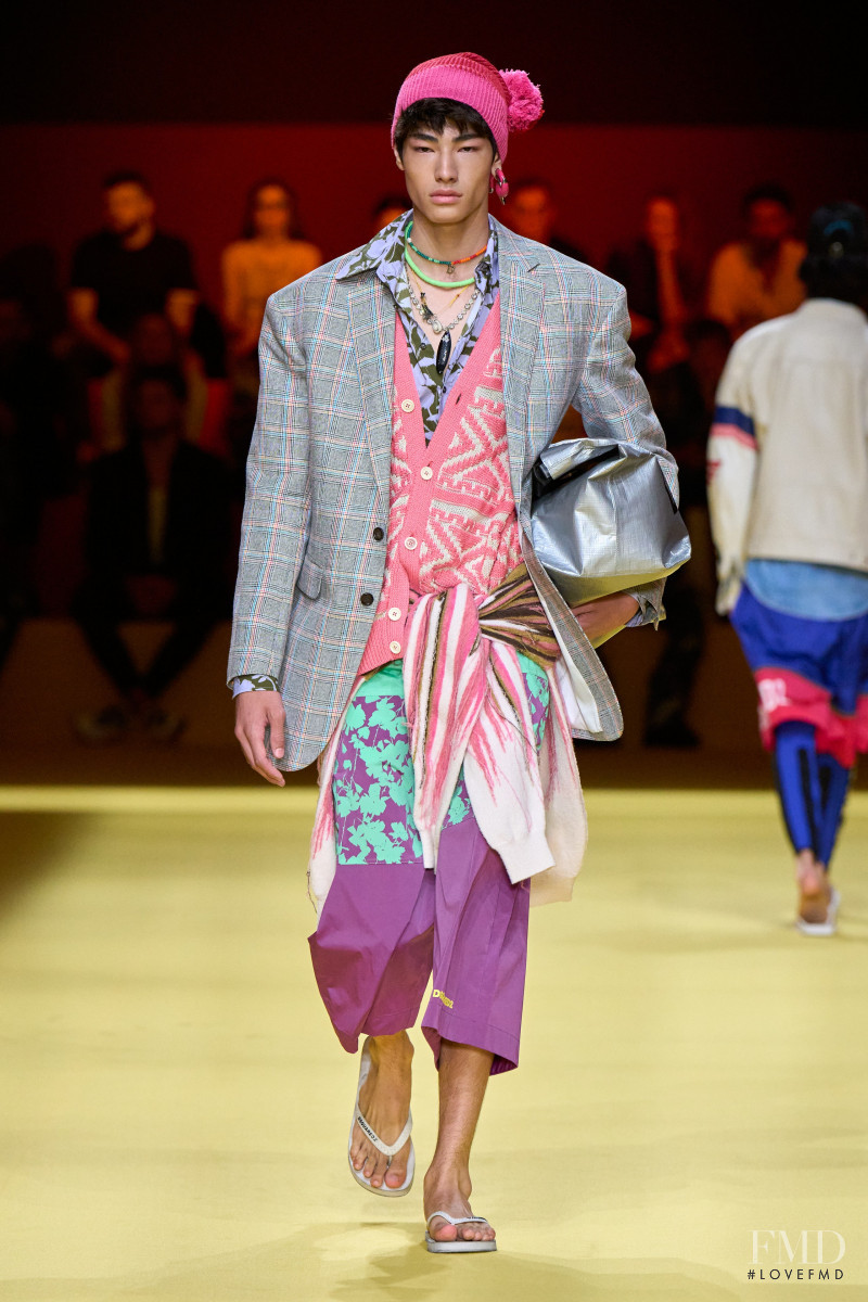 Brando Erba featured in  the DSquared2 fashion show for Spring/Summer 2023