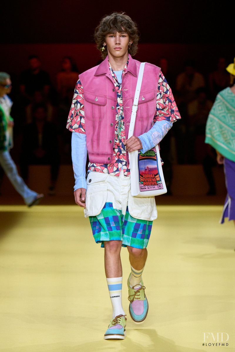 Jan Krivdic featured in  the DSquared2 fashion show for Spring/Summer 2023