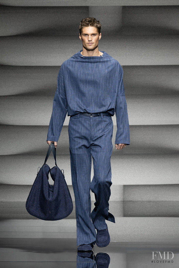 Nick Truelove featured in  the Emporio Armani fashion show for Spring/Summer 2023