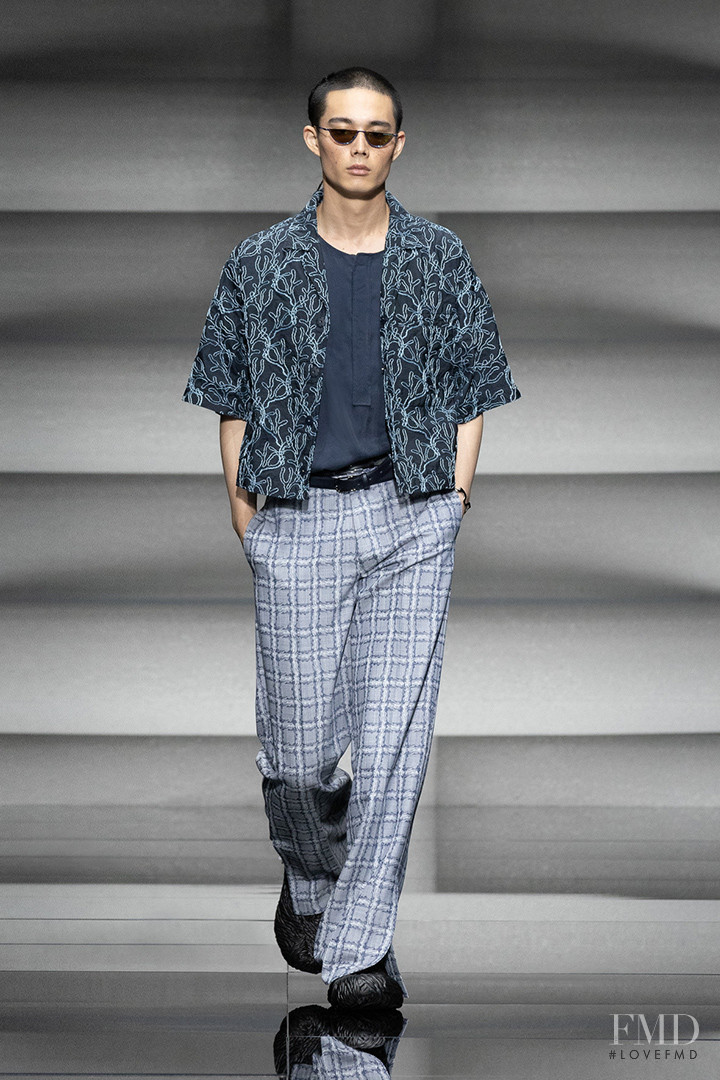 Joji Iwase featured in  the Emporio Armani fashion show for Spring/Summer 2023