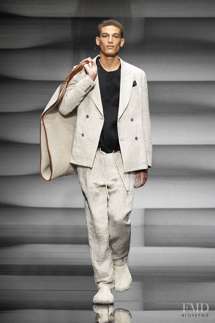 Marco Pickett featured in  the Emporio Armani fashion show for Spring/Summer 2023