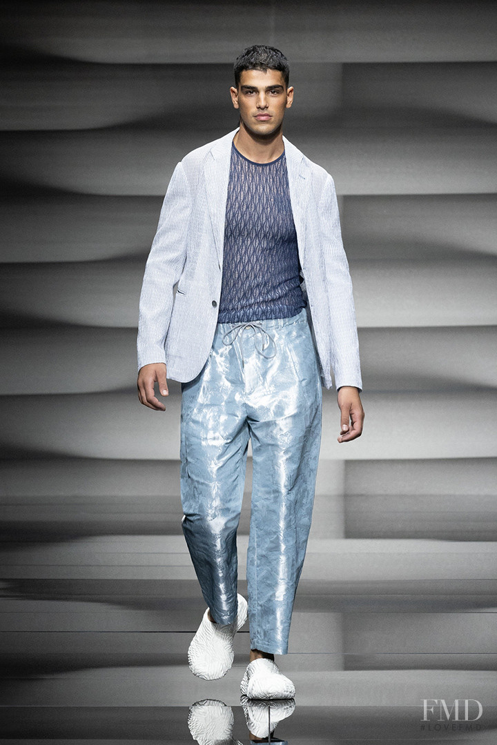 Omar Metwally featured in  the Emporio Armani fashion show for Spring/Summer 2023