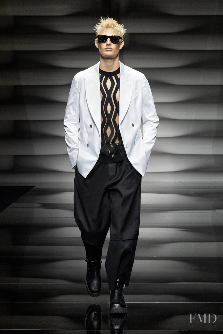Thatcher Thornton featured in  the Emporio Armani fashion show for Spring/Summer 2023