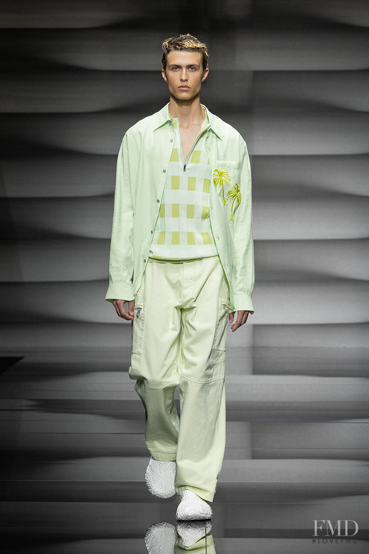 Antonin Farouk Hofmann featured in  the Emporio Armani fashion show for Spring/Summer 2023