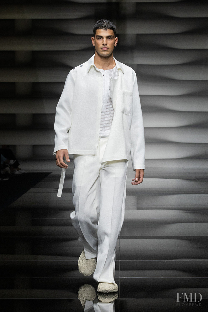 Omar Metwally featured in  the Emporio Armani fashion show for Spring/Summer 2023