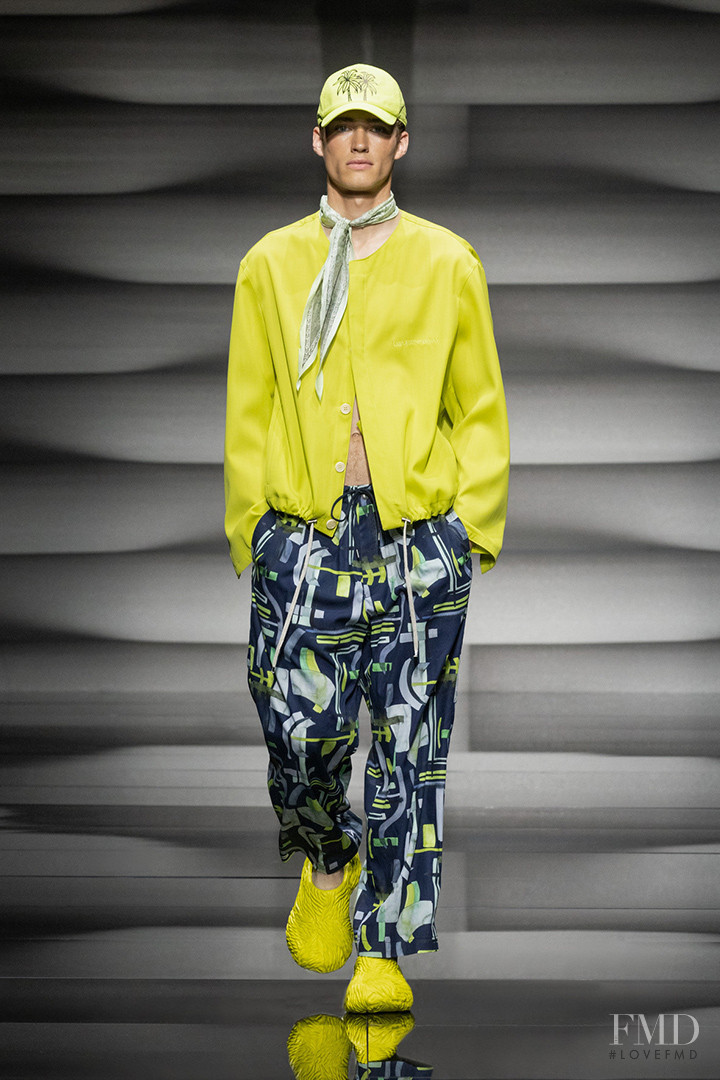 Jaden Edlund featured in  the Emporio Armani fashion show for Spring/Summer 2023