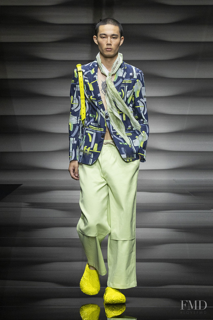 Joji Iwase featured in  the Emporio Armani fashion show for Spring/Summer 2023