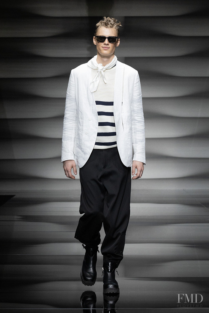 Braien Vaiksaar featured in  the Emporio Armani fashion show for Spring/Summer 2023
