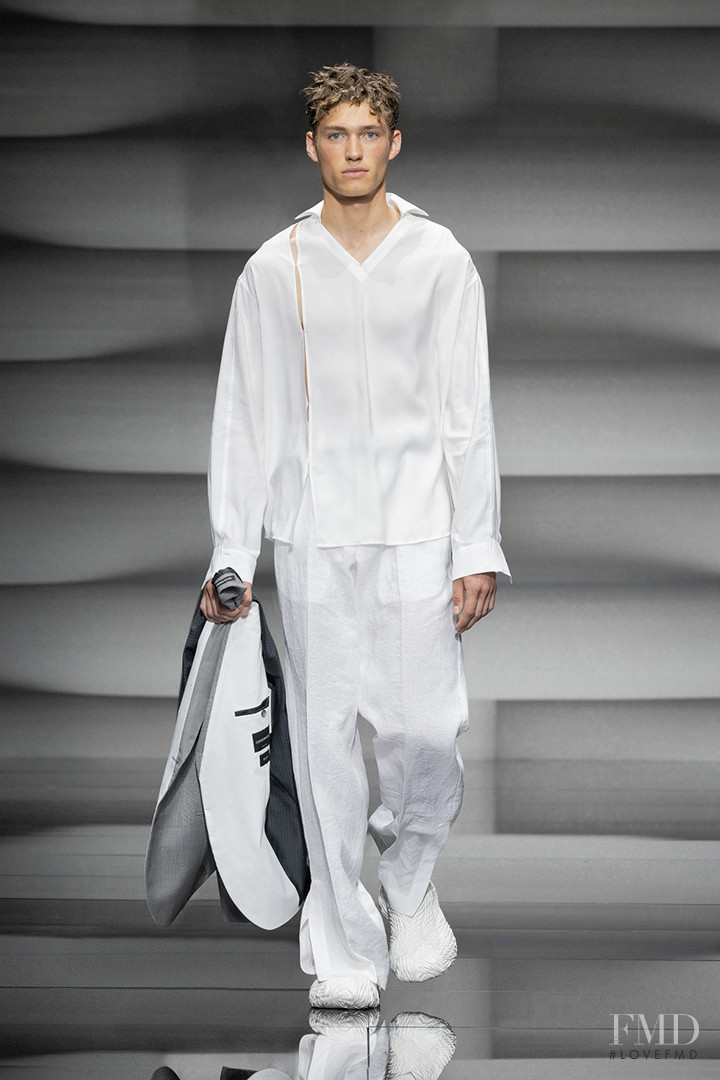 Valentin Humbroich featured in  the Emporio Armani fashion show for Spring/Summer 2023