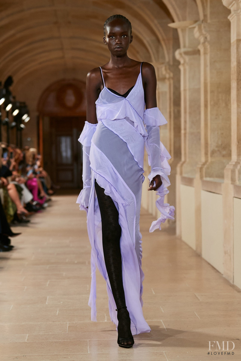 Anyier Anei featured in  the Victoria Beckham fashion show for Spring/Summer 2023