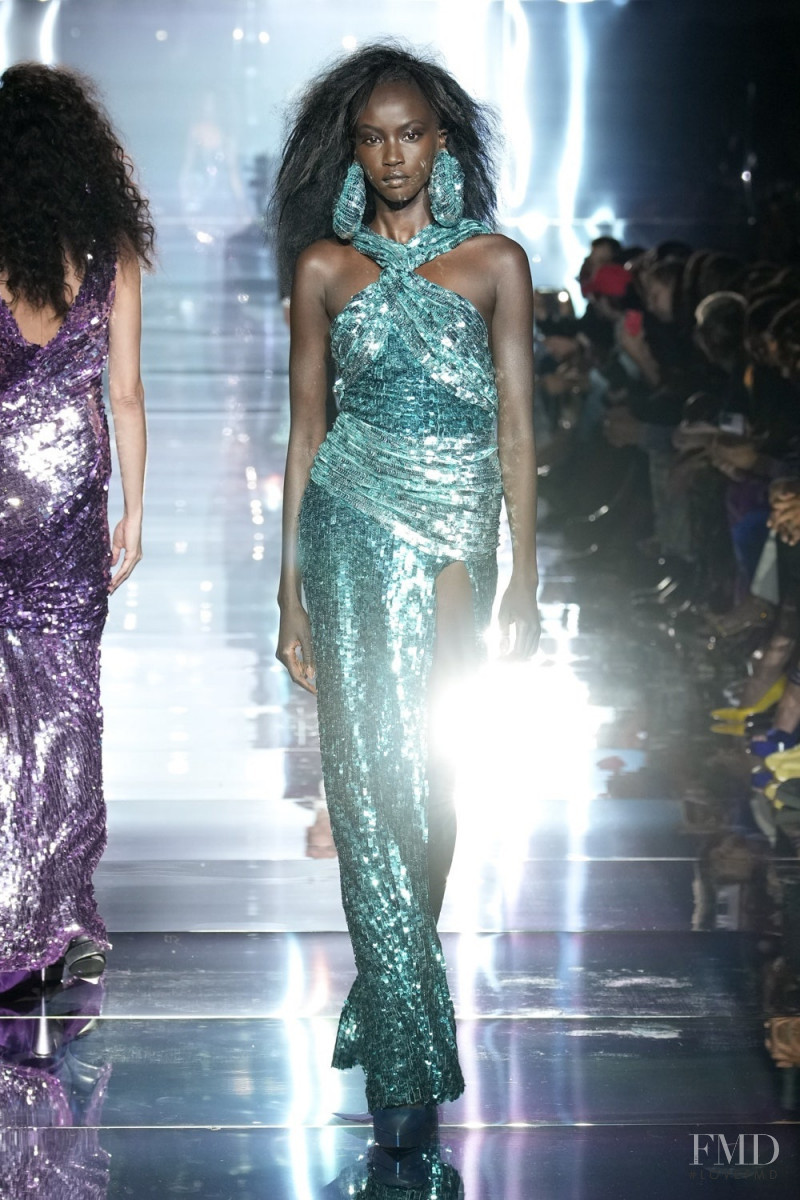 Anok Yai featured in  the Tom Ford fashion show for Spring/Summer 2023