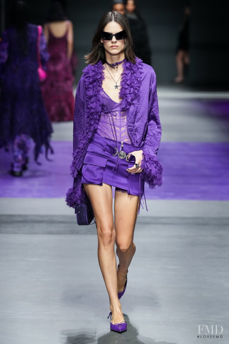 Miriam Sanchez featured in  the Versace fashion show for Spring/Summer 2023