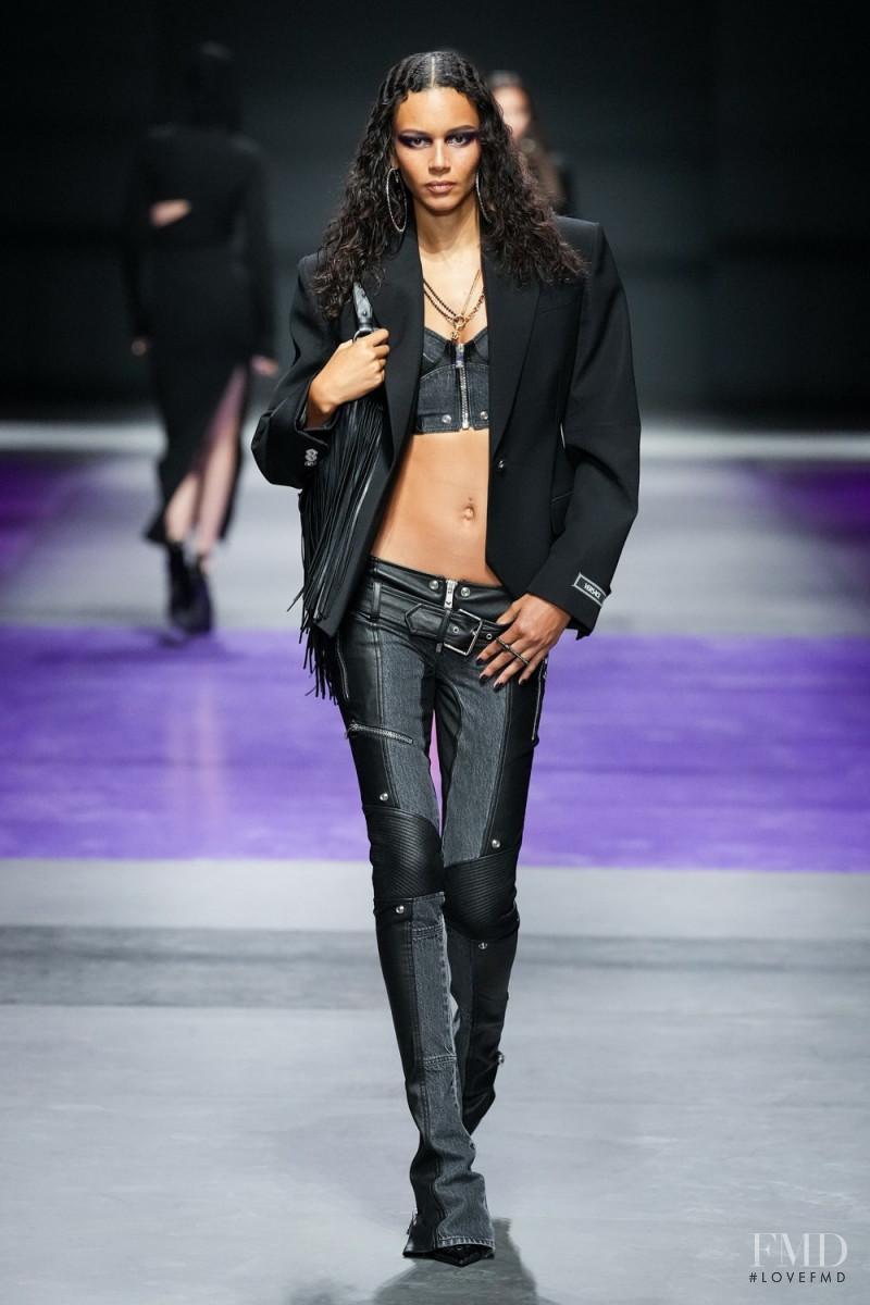 Binx Walton featured in  the Versace fashion show for Spring/Summer 2023