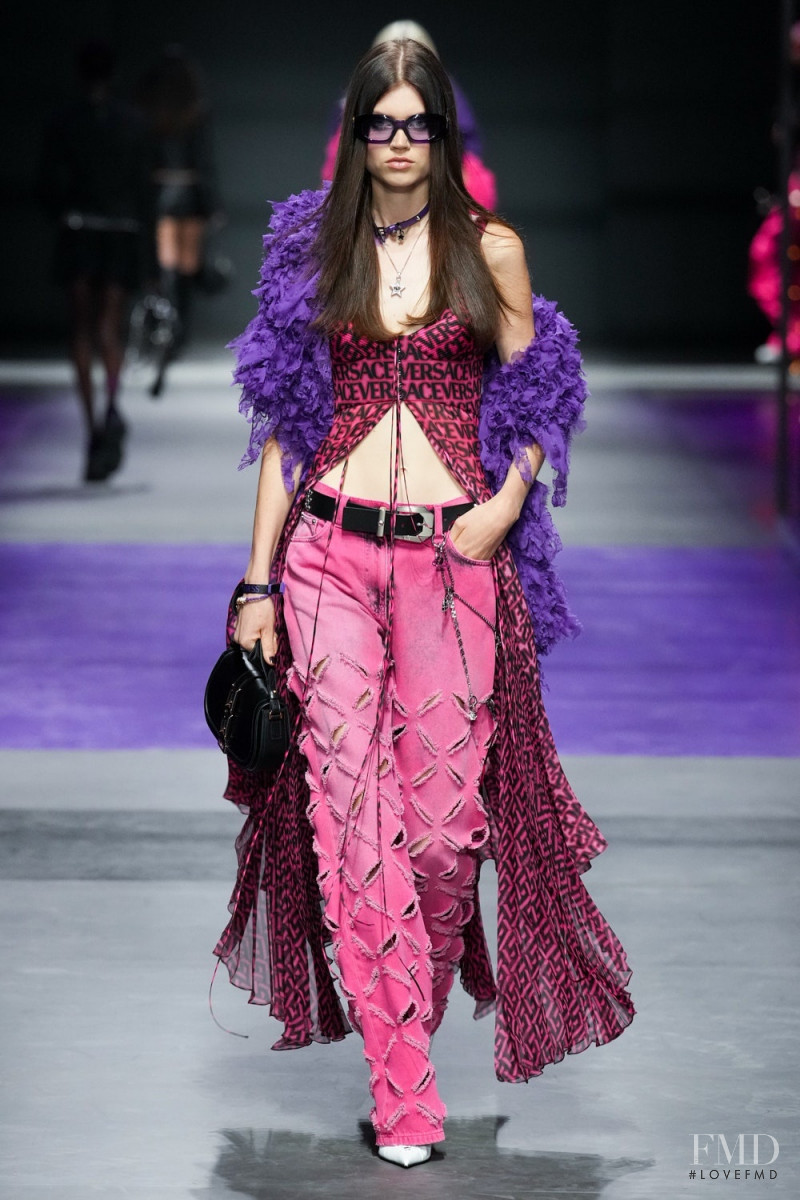 Lottie Aaron featured in  the Versace fashion show for Spring/Summer 2023