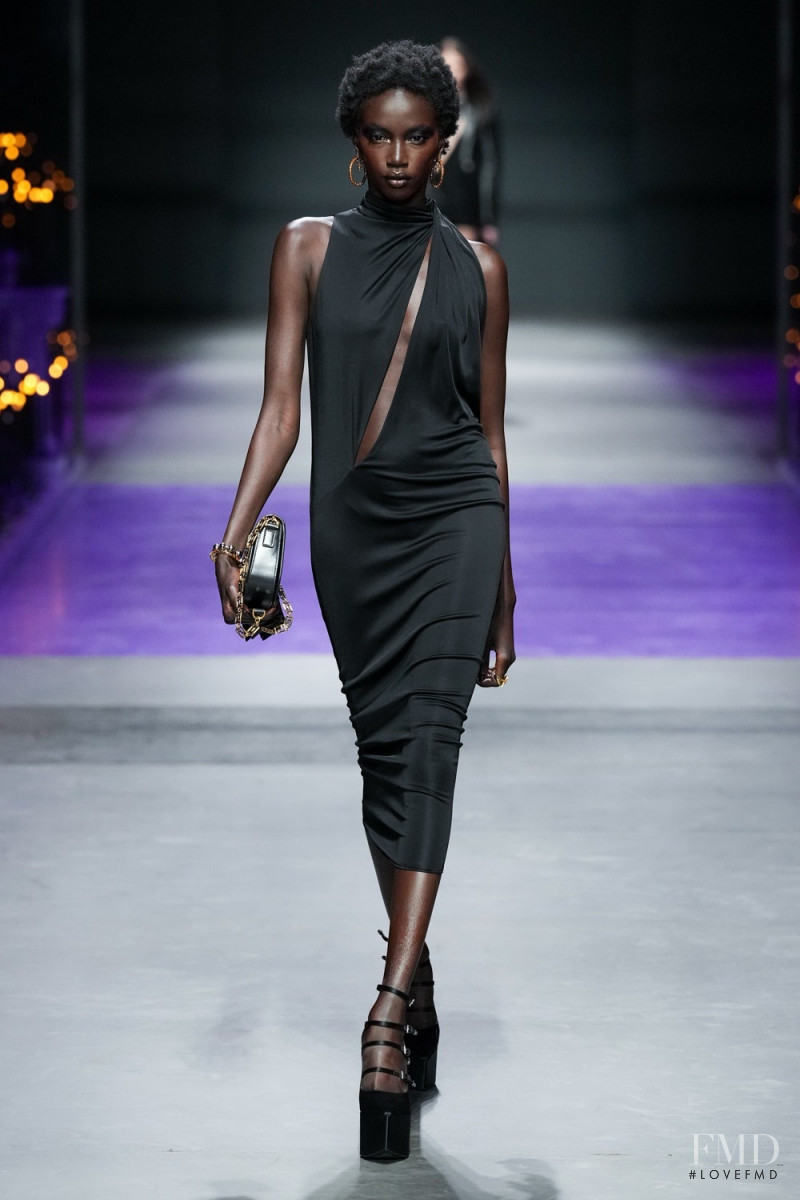 Anok Yai featured in  the Versace fashion show for Spring/Summer 2023