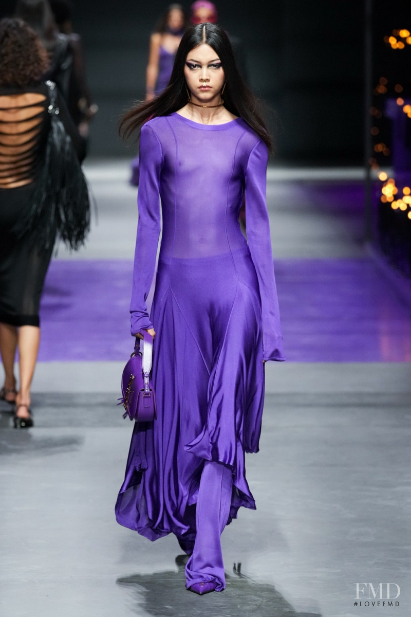 Mika Schneider featured in  the Versace fashion show for Spring/Summer 2023