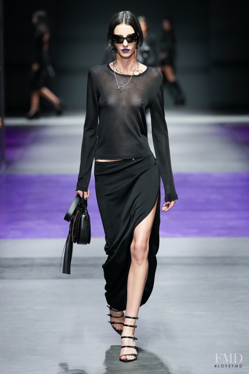 Lucy Markovic featured in  the Versace fashion show for Spring/Summer 2023