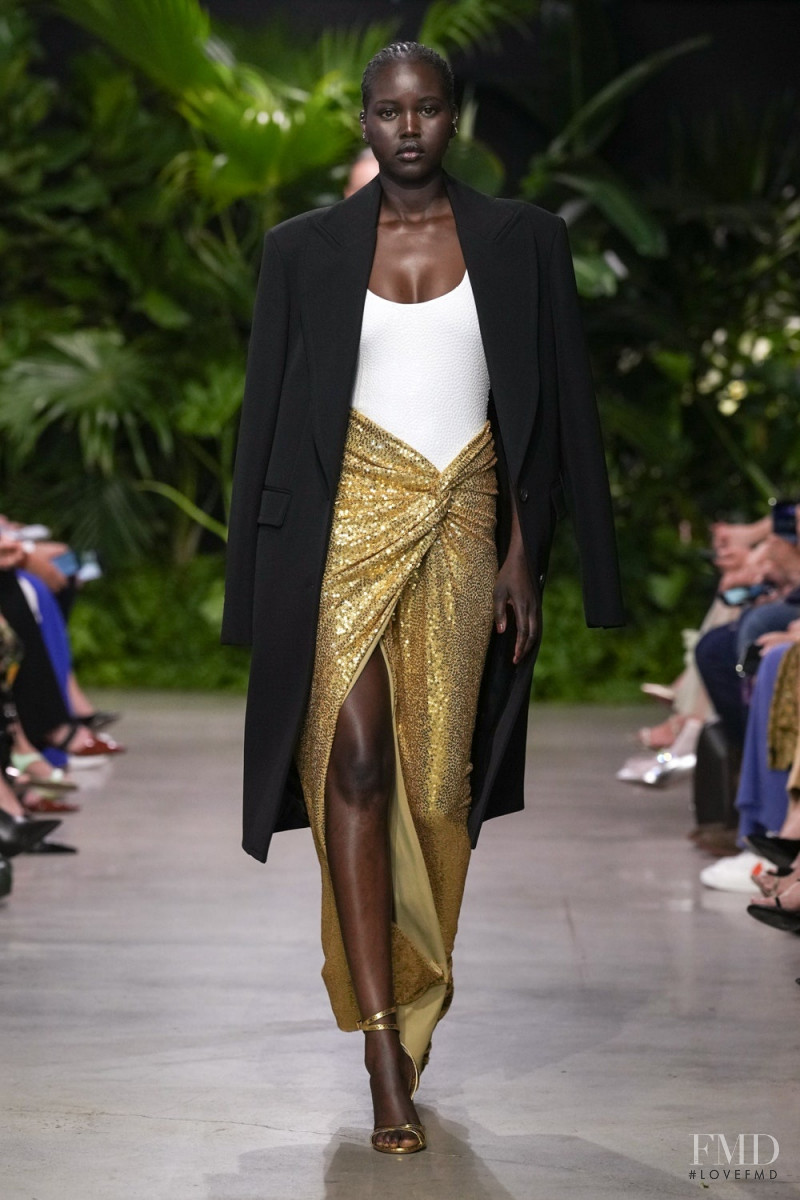 Adut Akech Bior featured in  the Michael Kors Collection fashion show for Spring/Summer 2023