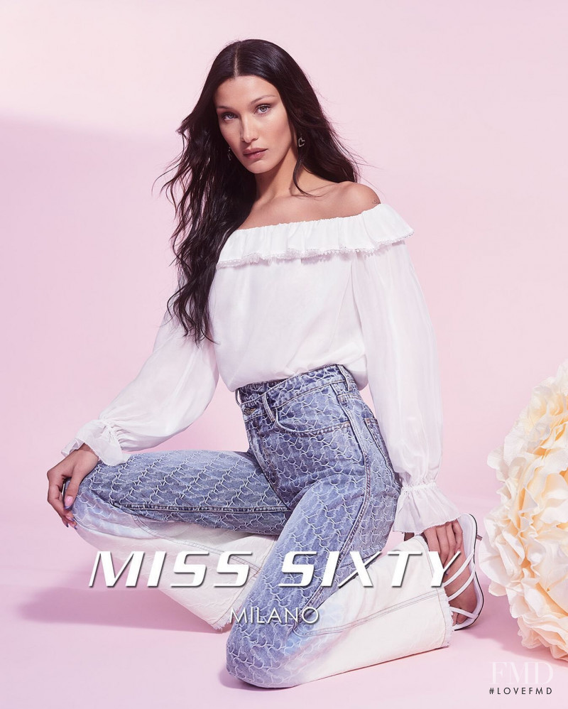 Bella Hadid featured in  the Miss Sixty advertisement for Spring/Summer 2022