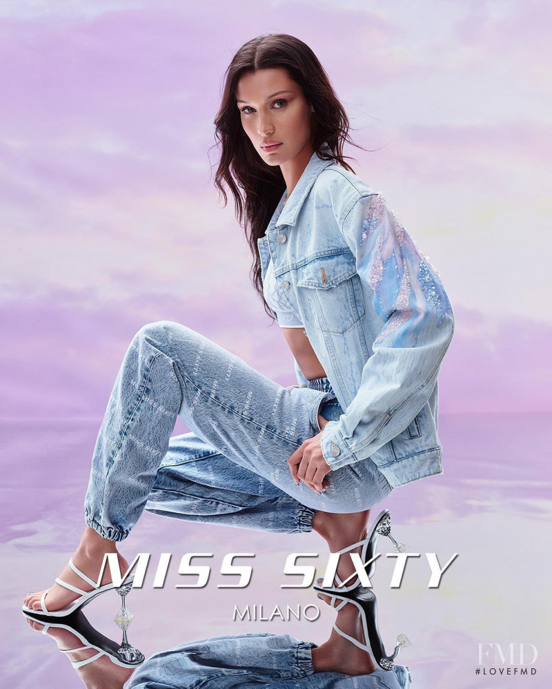 Bella Hadid featured in  the Miss Sixty advertisement for Spring/Summer 2022