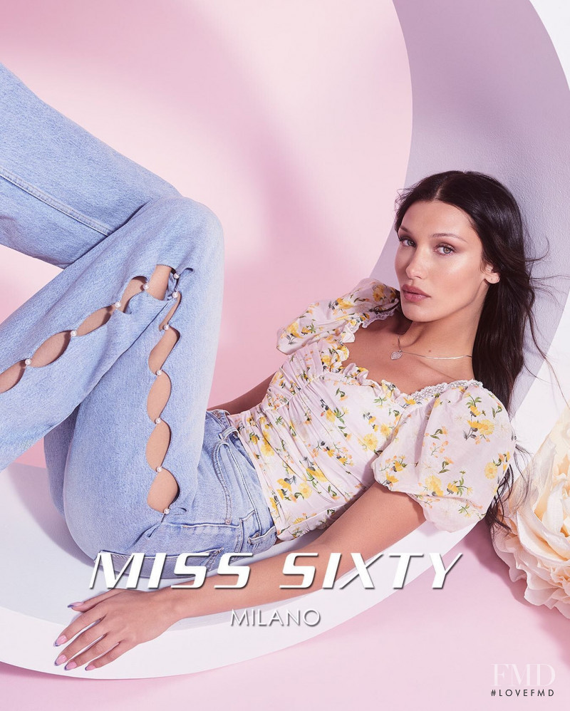 Bella Hadid featured in  the Miss Sixty advertisement for Spring/Summer 2022