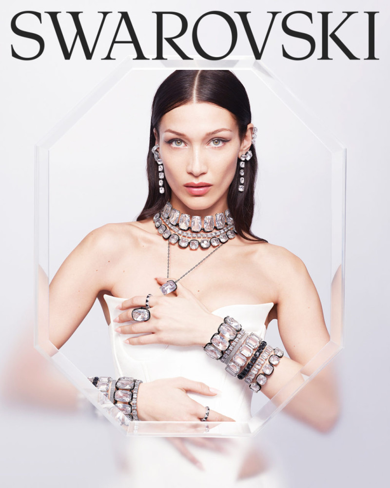 Bella Hadid featured in  the Swarovski advertisement for Spring/Summer 2022