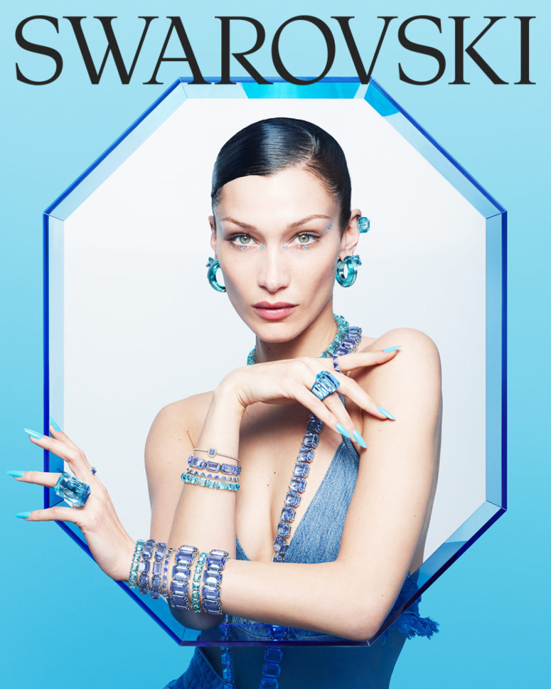 Bella Hadid featured in  the Swarovski advertisement for Spring/Summer 2022