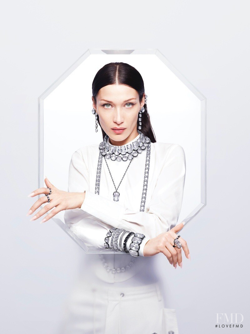 Bella Hadid featured in  the Swarovski advertisement for Spring/Summer 2022