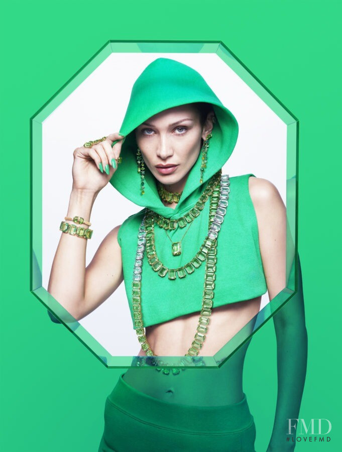 Bella Hadid featured in  the Swarovski advertisement for Spring/Summer 2022