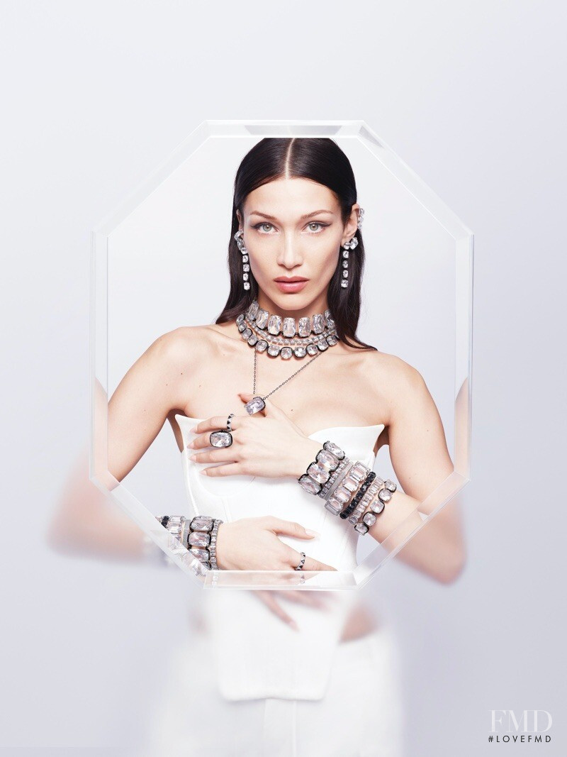 Bella Hadid featured in  the Swarovski advertisement for Spring/Summer 2022