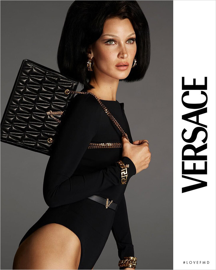 Bella Hadid featured in  the Versace Virtus advertisement for Autumn/Winter 2021