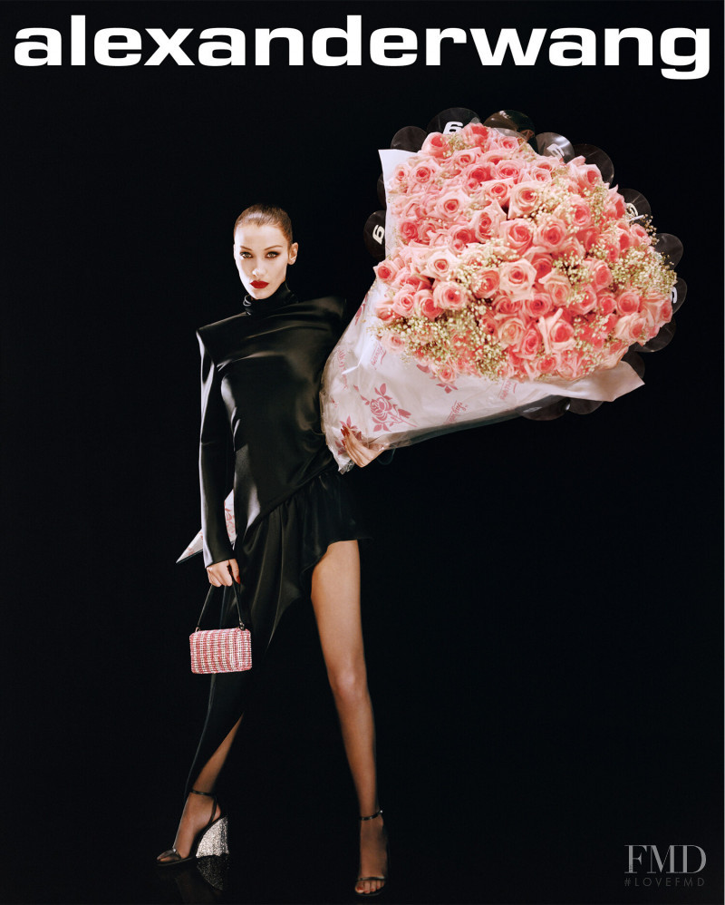 Bella Hadid featured in  the Alexander Wang Valentine\'s Day advertisement for Spring/Summer 2020