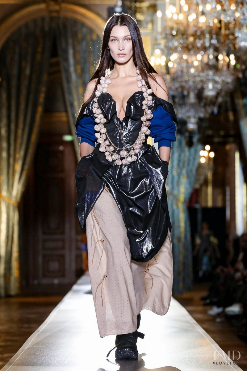 Bella Hadid featured in  the Vivienne Westwood Gold Label fashion show for Autumn/Winter 2020