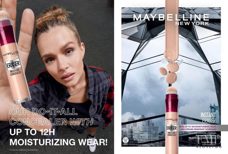 Josephine Skriver featured in  the Maybelline advertisement for Autumn/Winter 2022