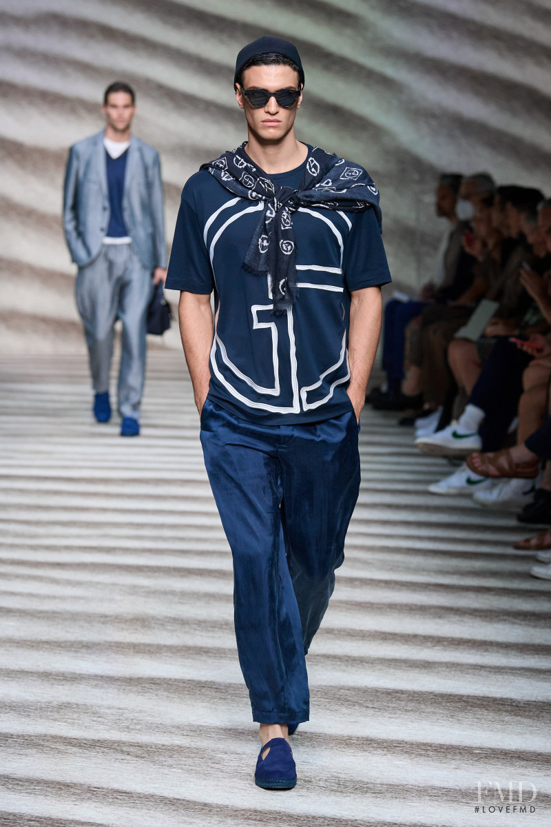 Gianluca Alessi featured in  the Giorgio Armani fashion show for Spring/Summer 2023