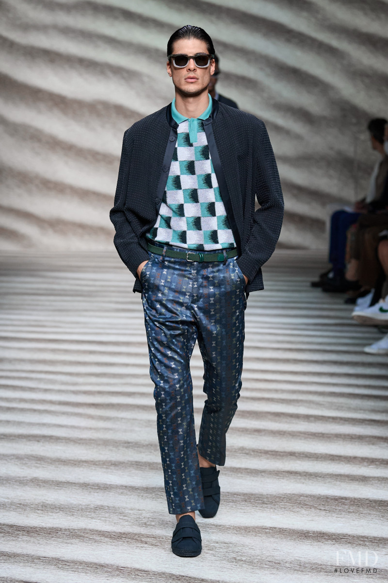 Edoardo Langone featured in  the Giorgio Armani fashion show for Spring/Summer 2023