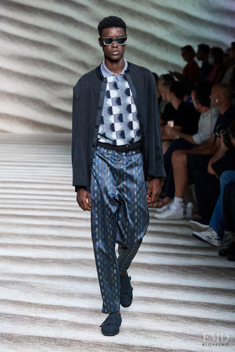 Babacar Ndoye featured in  the Giorgio Armani fashion show for Spring/Summer 2023