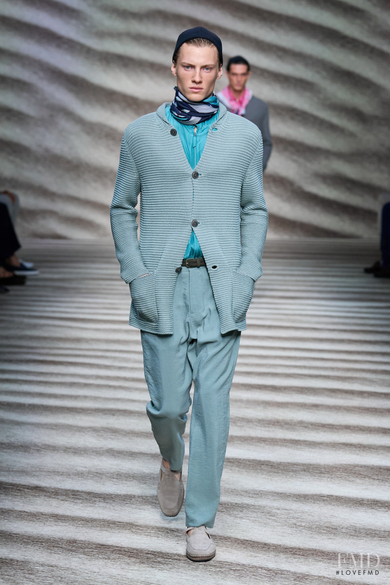 Braien Vaiksaar featured in  the Giorgio Armani fashion show for Spring/Summer 2023
