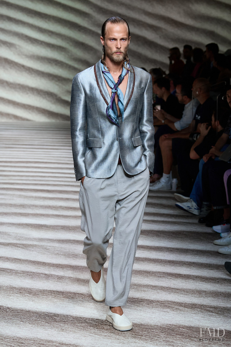 Luke Maehlmann featured in  the Giorgio Armani fashion show for Spring/Summer 2023